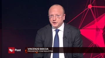 Il presidente Vincenzo Boccia ospite alla trasmissione “TG2 Post”