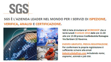 Sinergie - Workshop SGS Italia Spa - 9 luglio ore 11 Ravenna